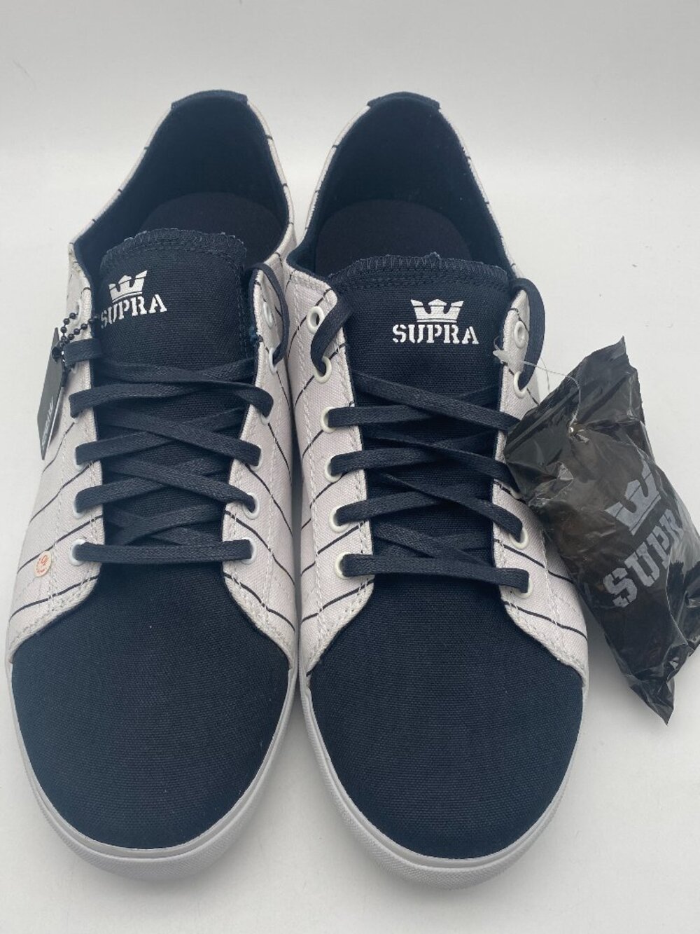SUPRA THUNDER LOW JIM GRECO PRO MODEL PINSTRIPE CANVAS US MEN'S SIZE 14